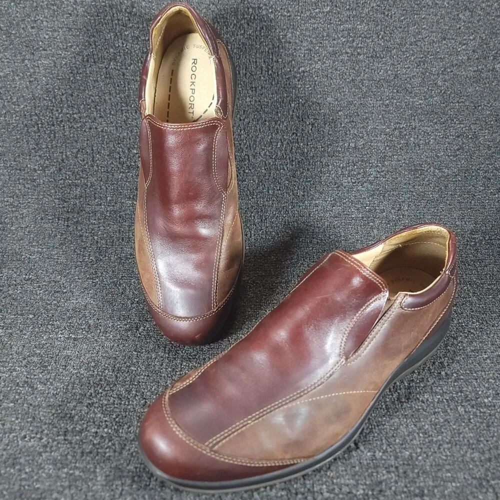 Rockport Shoes Mens 10.5 M  Loafers Brown Leather Slip On Casual Dress